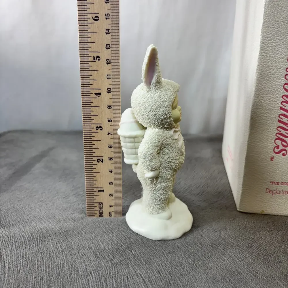 Dept. 56 Snowbunnies I've Got A Surprise For You Bunny W/ Egg Hidden Behind Back